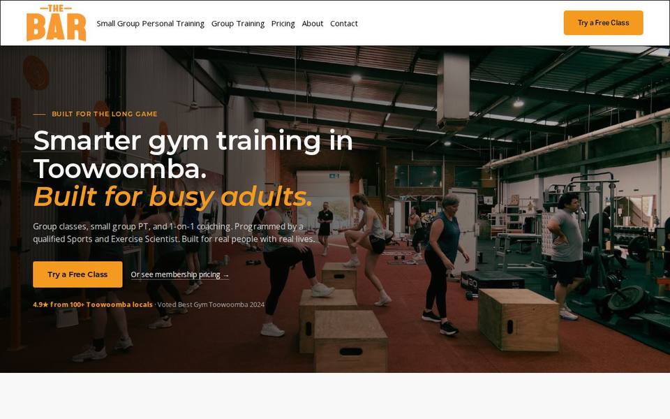 The Bar Health and Fitness Toowoomba website