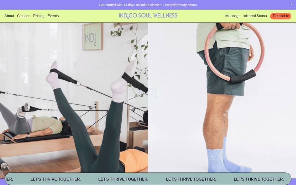 Indigo Soul Wellness website