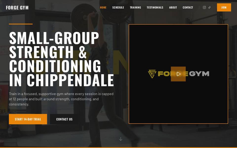 Forge Gym website
