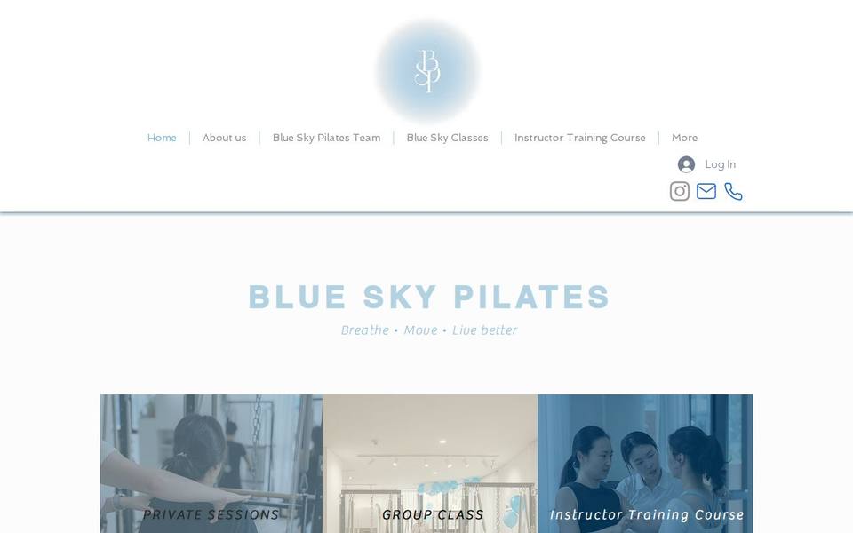 Blue Sky Pilates website