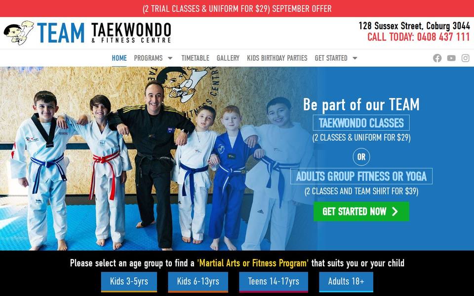 Team Taekwondo and Fitness Centre website