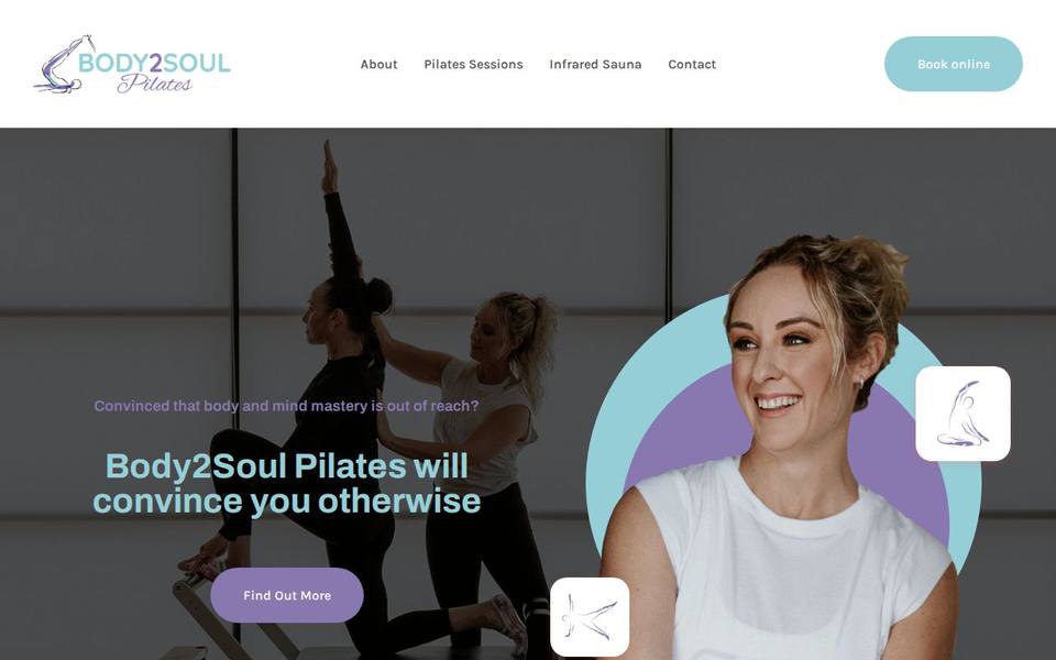 Body2Soul Pilates website