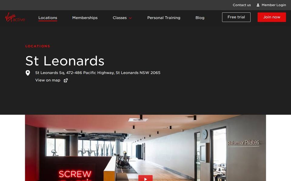 Virgin Active St Leonards website