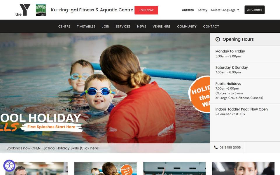 The Y Ku-ring-gai Fitness and Aquatic Centre website