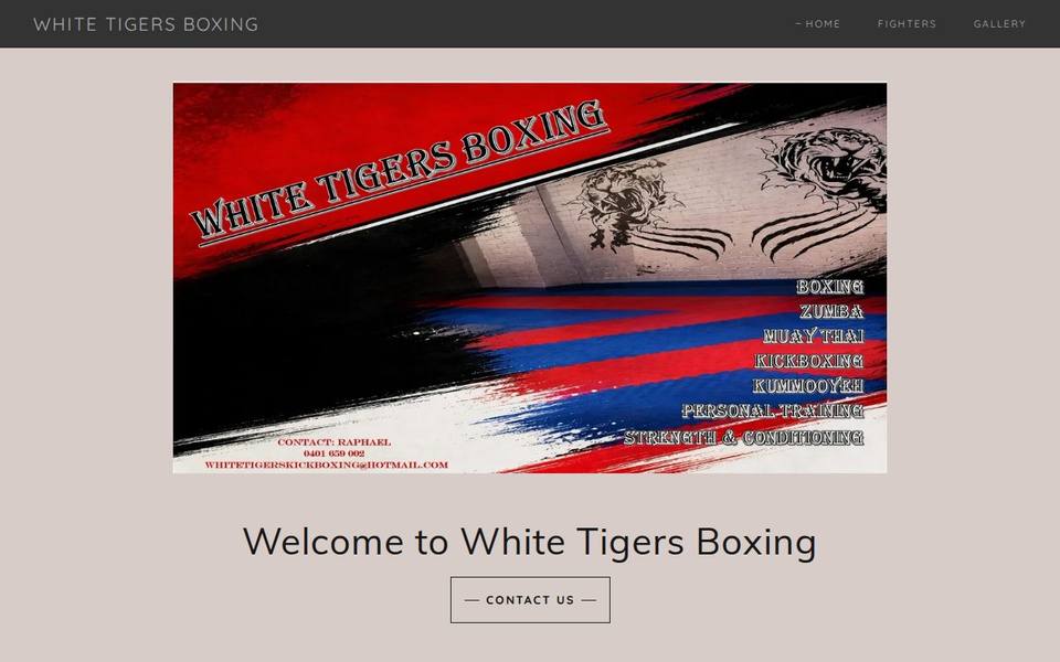 White Tigers boxing website
