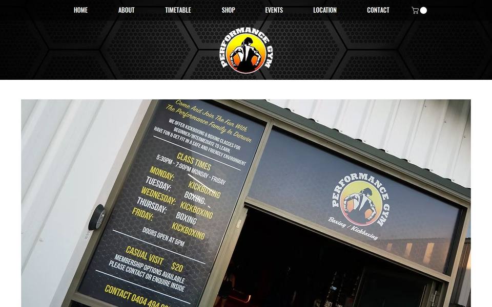 Performance Gym website