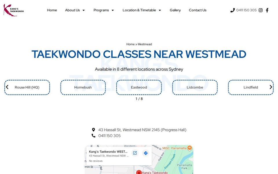 Kang's Taekwondo ROUSE HILL Westmead website