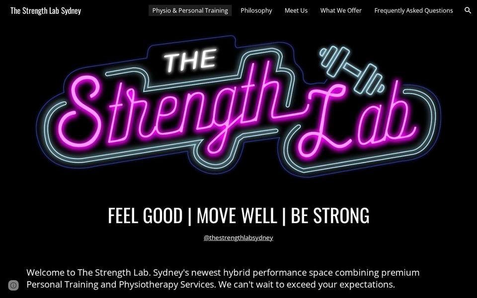 The Strength Lab website