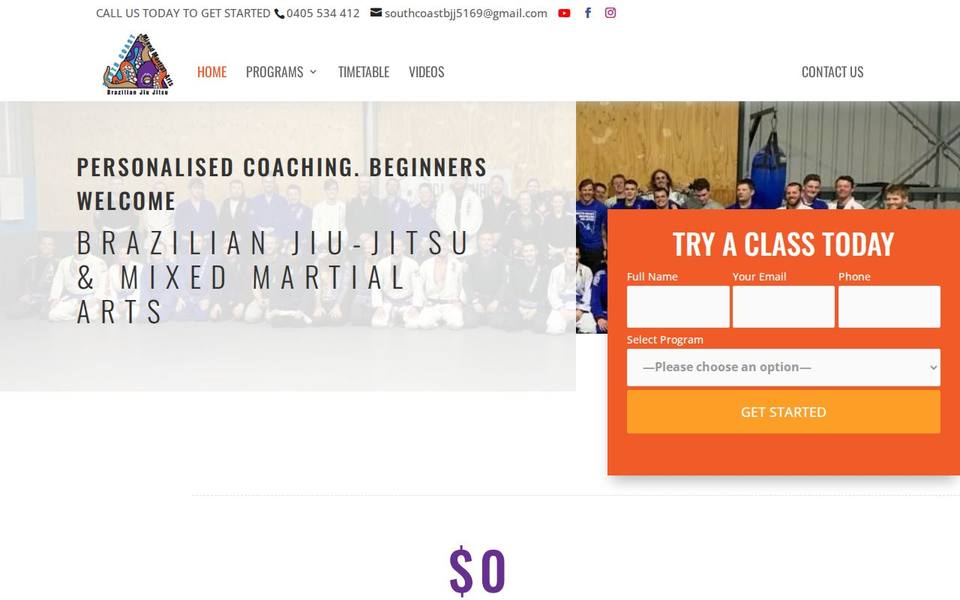 South Coast BJJ & MMA website