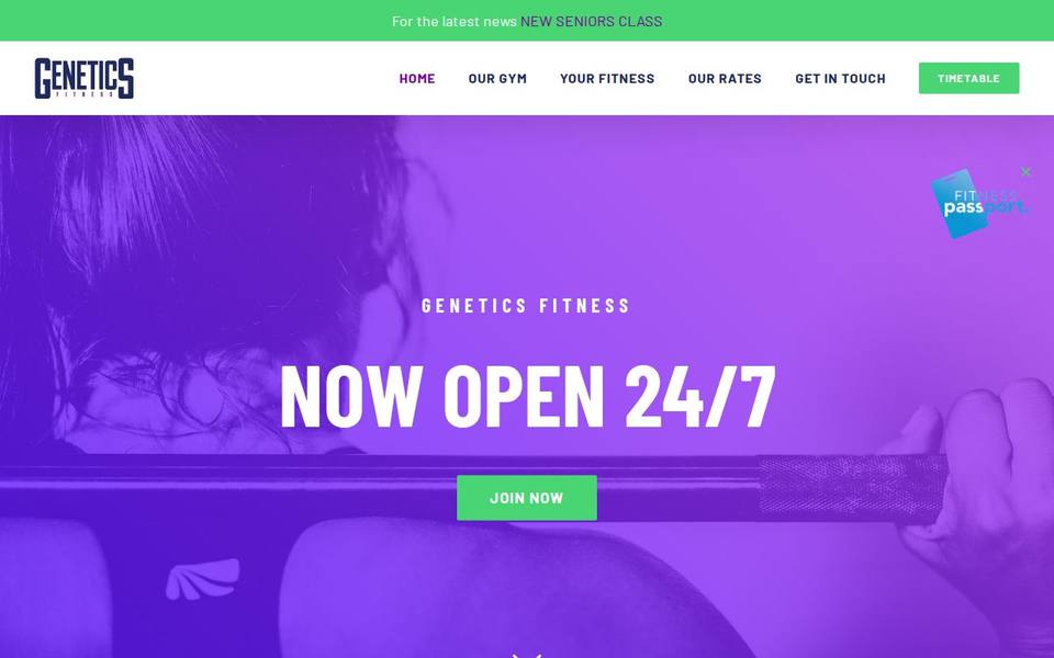 Genetics Fitness Club website