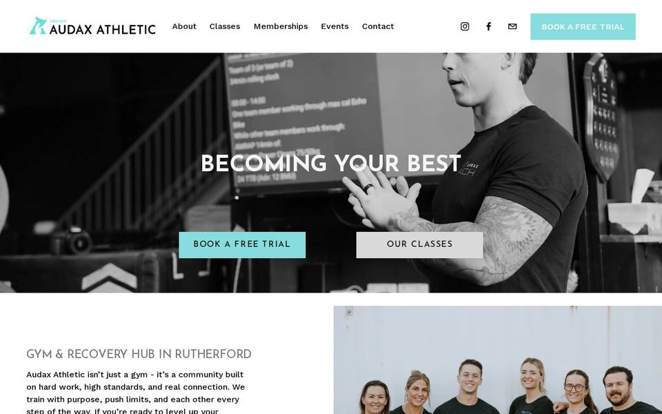 Audax Athletic | Rutherford Gym & Recovery Hub website