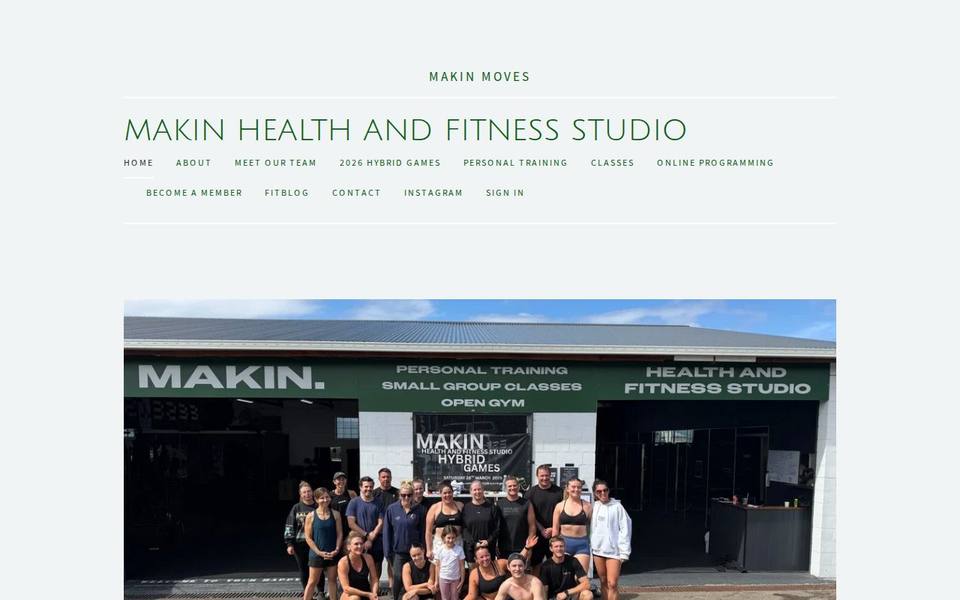 Makin Health and Fitness Studio website