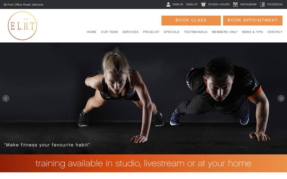 Eliit Performance website