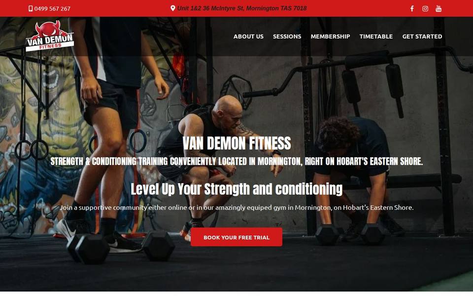 Van Demon Fitness- Stregth & Conditioning Gym website