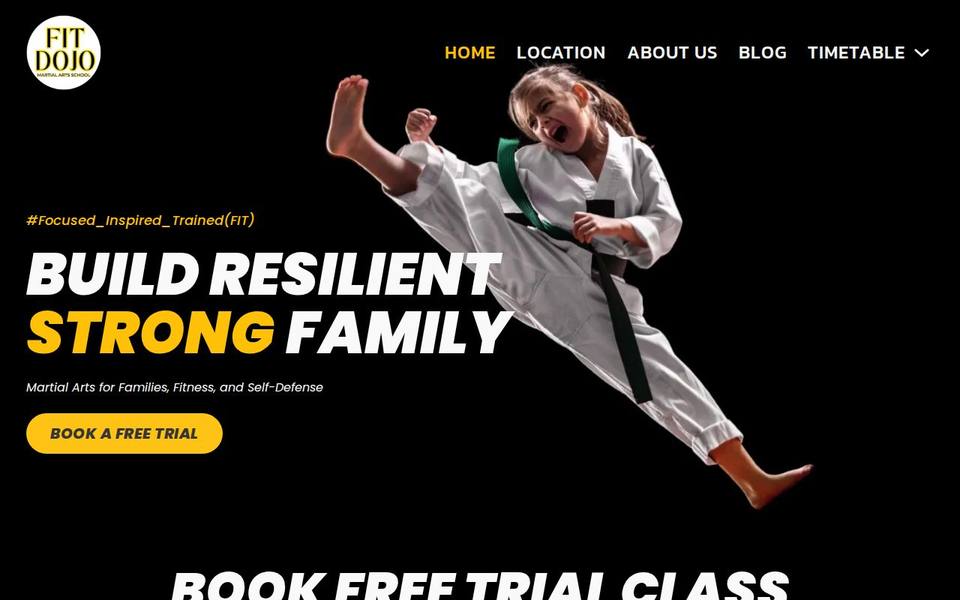 Fit Dojo Karate Taekwondo website
