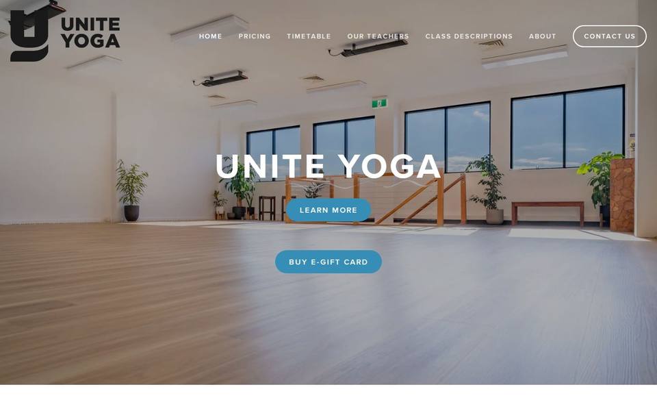 Unite Yoga website