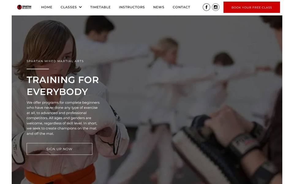 Spartan Mixed Martial Arts website