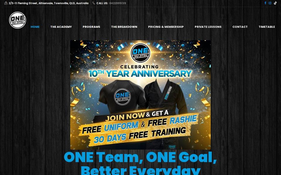 ONE Jiu Jitsu Academy website