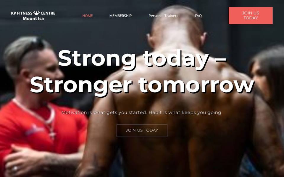 KP Fitness Centre website