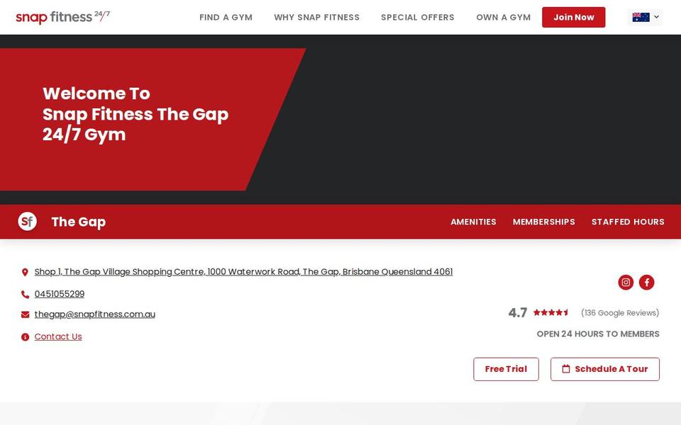 Snap Fitness The Gap website