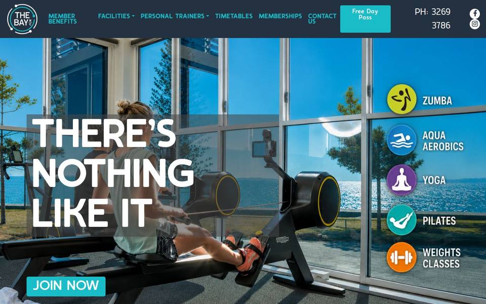 The Bay Health Club website