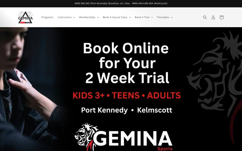 Gemina Sports Martial Arts (BJJ) website