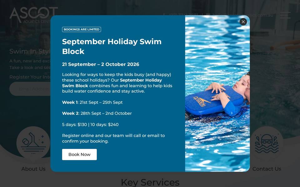 Ascot Aquatics Centre website