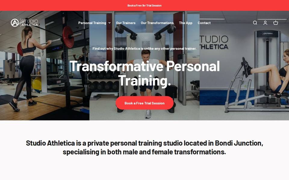 Studio Athletica website