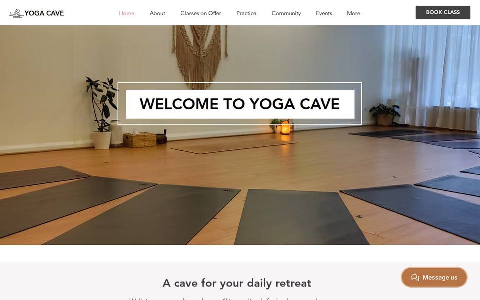 Yoga Cave website