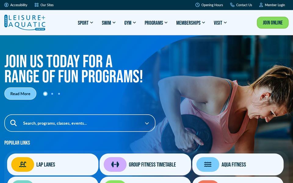 Albany Leisure and Aquatic Centre website