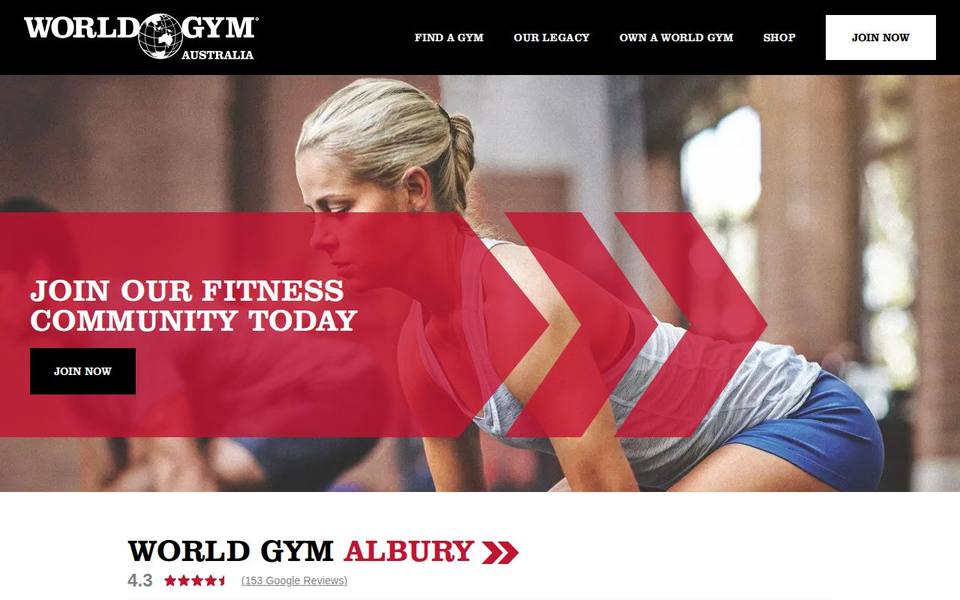 World Gym Albury website