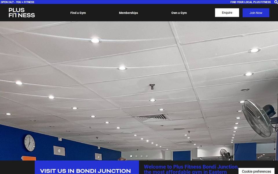 Plus Fitness Bondi Junction website