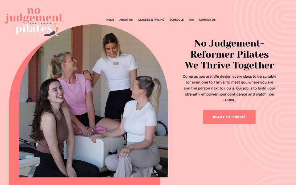 No Judgement Reformer Pilates website