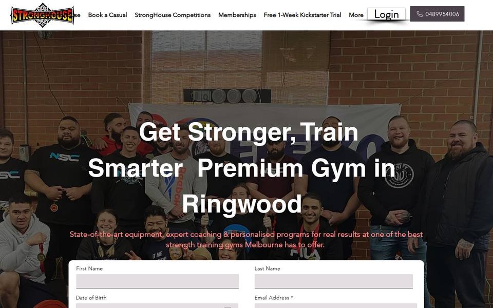 StrongHouse Gym website