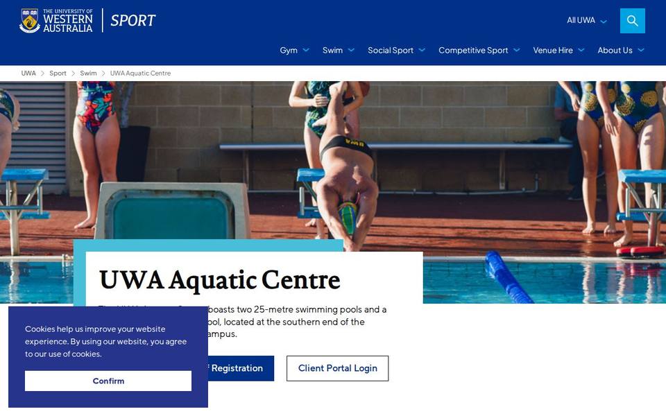 UWA Aquatic Centre website