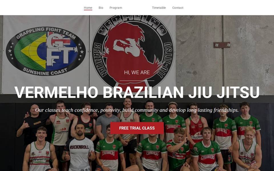 Vermelho BJJ Sunshine Coast website