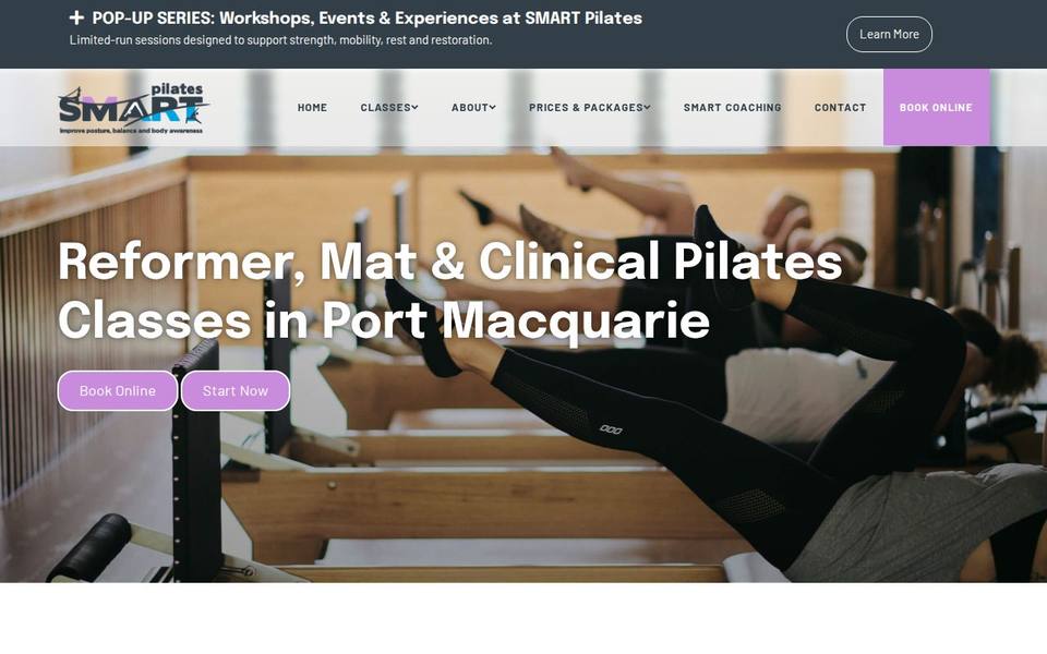 SMART Pilates website
