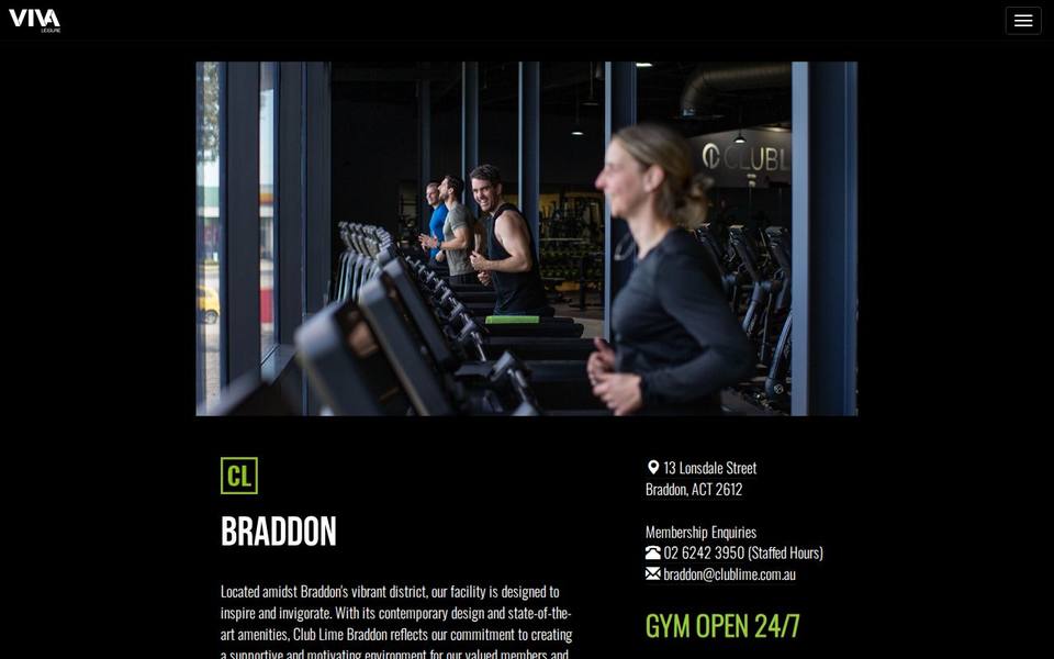 Club Lime Braddon website