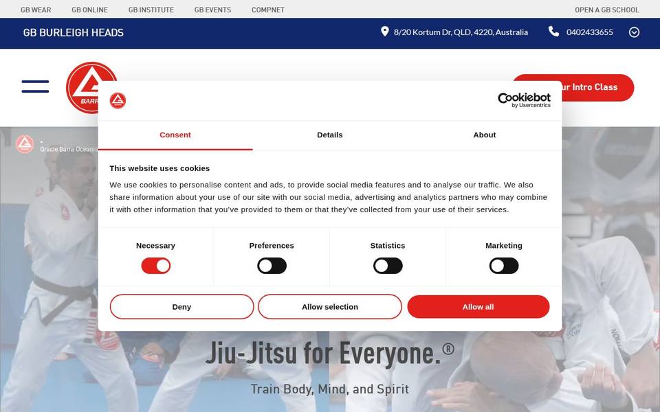 Gracie Barra Burleigh Heads website
