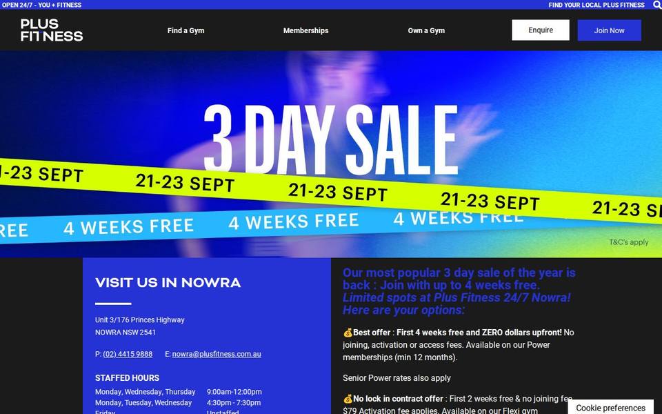 Plus Fitness Nowra website
