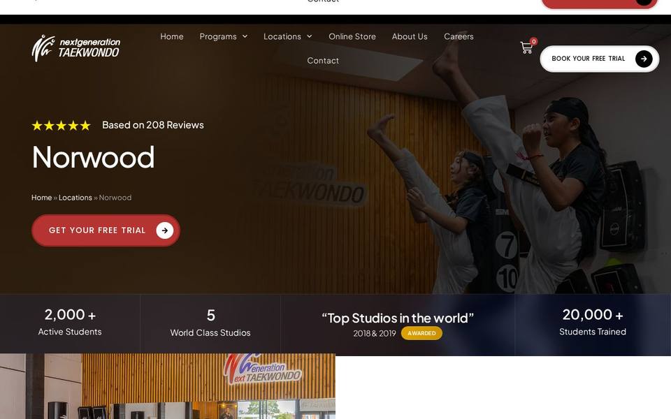 Next Generation Taekwondo Norwood website