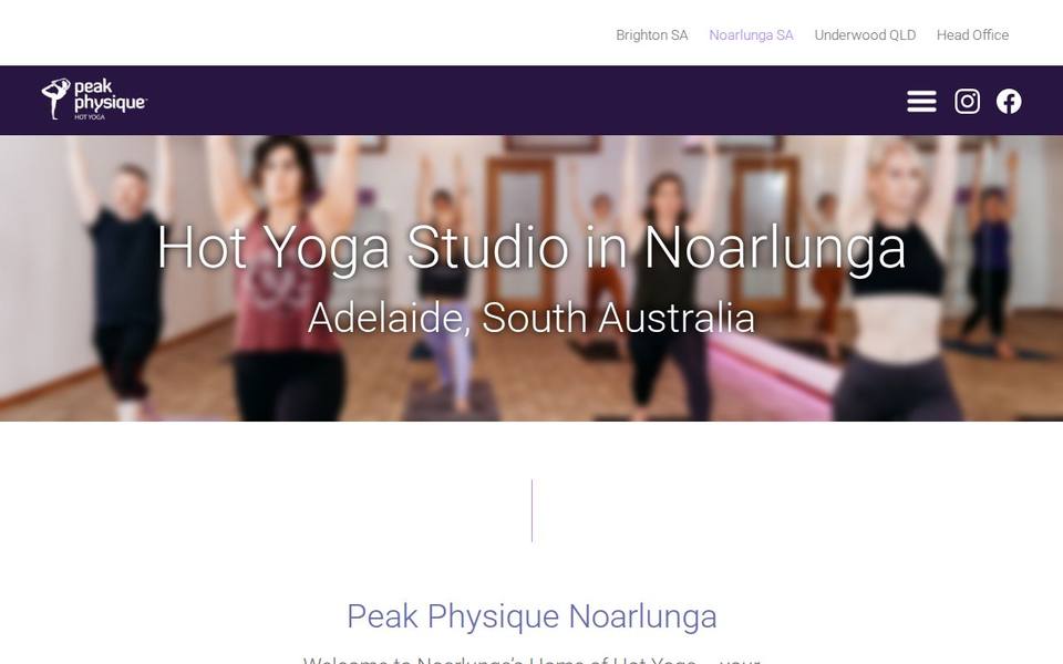 Peak Physique Hot Yoga Noarlunga website