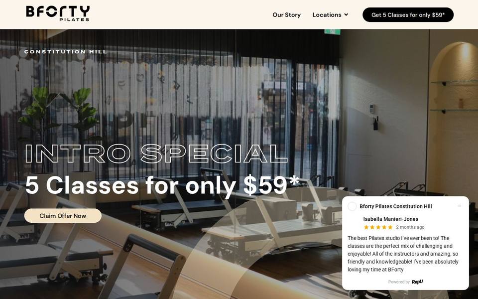 Bforty Pilates Rouse Hill Erskine Park Constitution Hill website