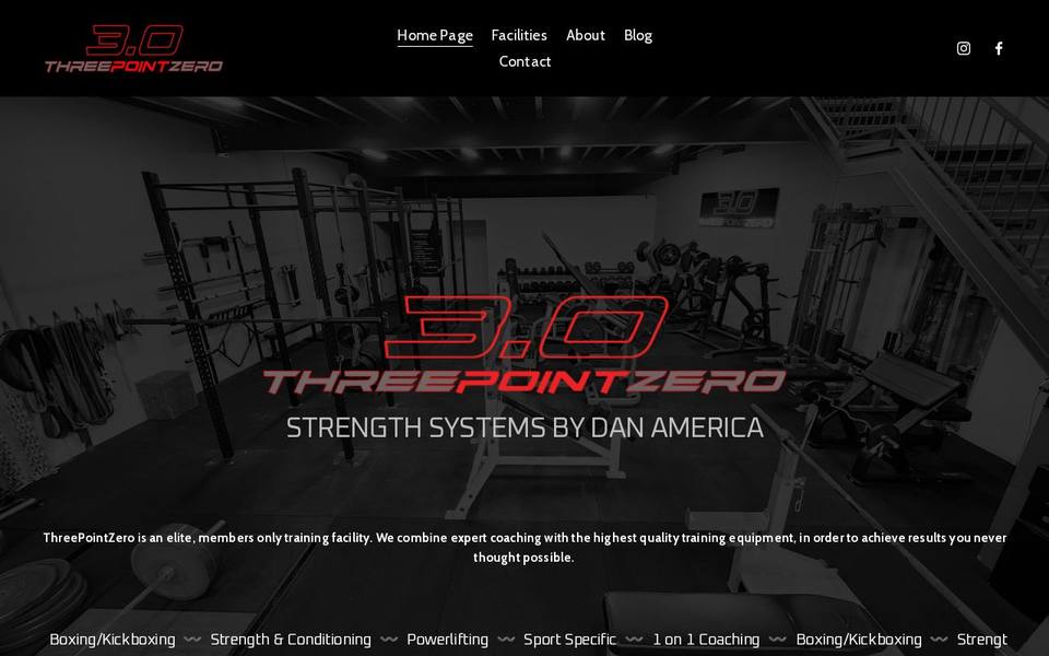 ThreePointZero Training Facility website