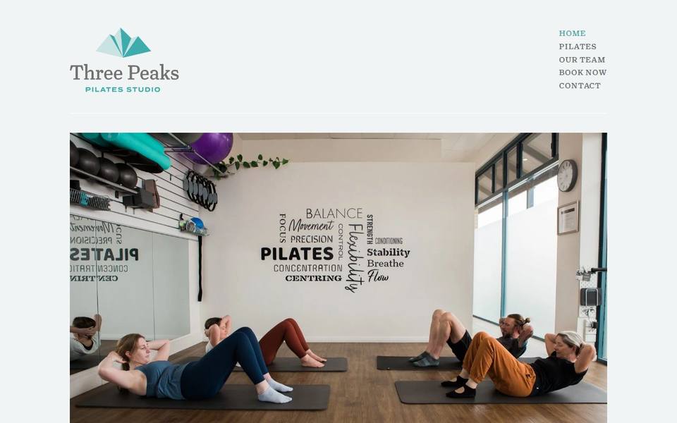 Three Peaks Pilates Studio website