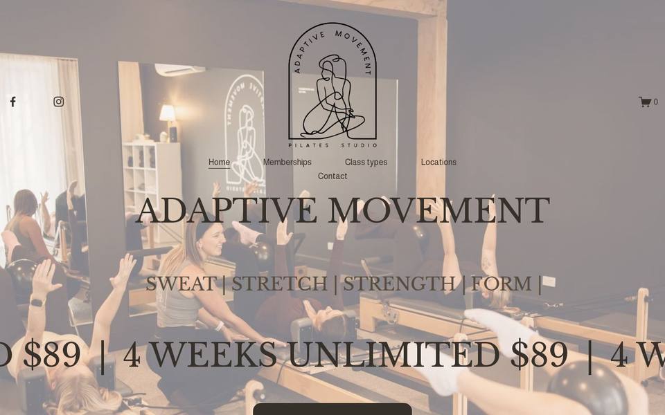 Adaptive Movement Pilates Studio website