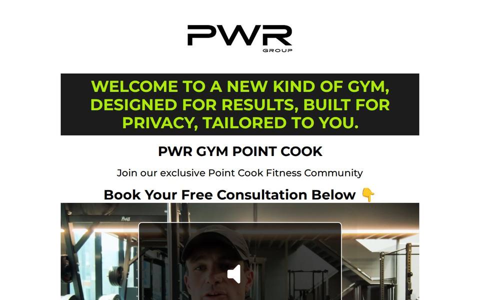 PWR Gym Point Cook website