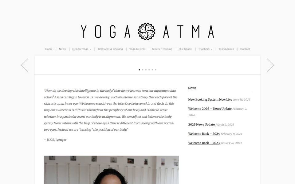 Yoga Atma website