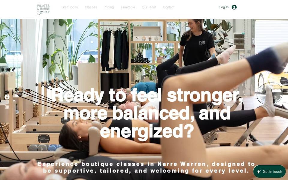 Pilates and Barre with Grace website