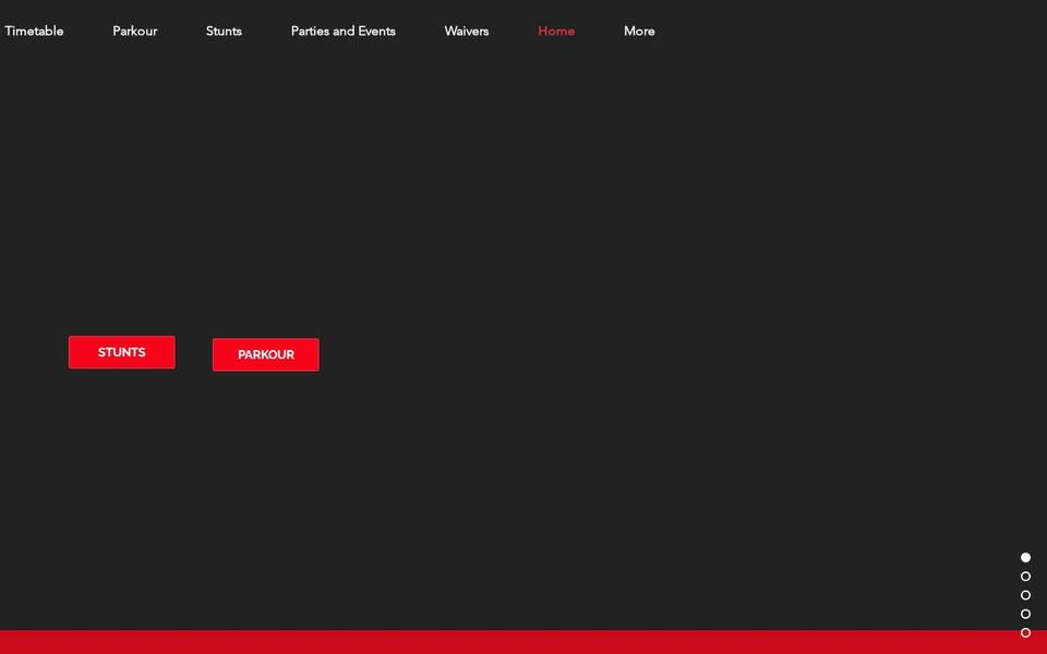 Stunt Gym website